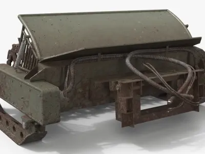  Heavy Rotary Mine Clearance Unit with Visible Wear Military Green Used 