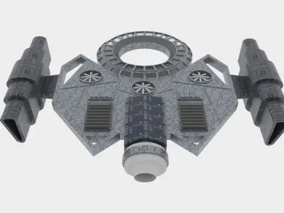 Mig-S Spaceship  Low-poly 3D model