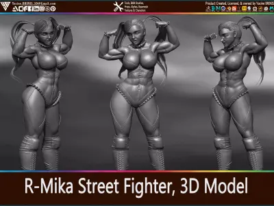 R Mika Street Fighter 3D Model 3D print model