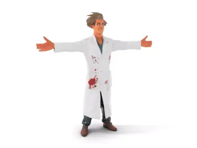 Mad Scientist Character Model Pack Low-poly 3D model