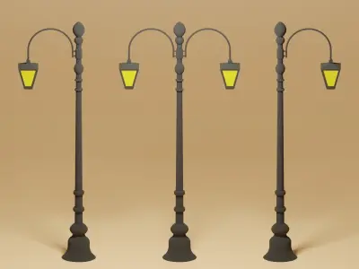 Cartoon Street Light 3D model