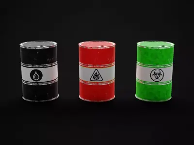 Drums Barrels Pack 3D model