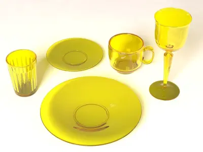 Colored Glassware 3D model