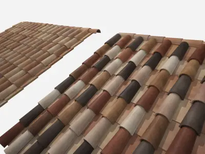 Roof Shingles pack 6 different types around the wolrd Low-poly 3D model