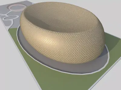 Futuristic Dome Environment Low-poly 3D model