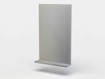 Window tv stand in stainless steel Low-poly 3D model