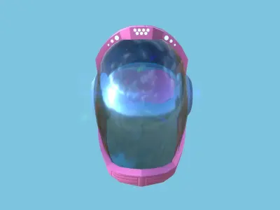 SciFi Helmet 07 - Pink Girl Robot - Character Design Fashion Low-poly 3D model