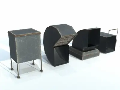 Air Duct Set Low-poly 3D model