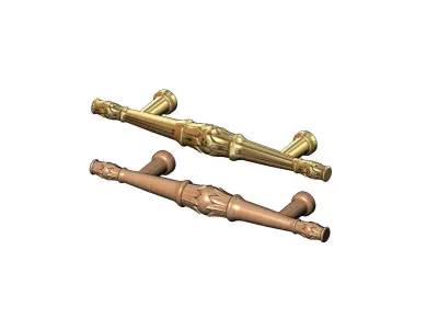 Round lotus bead door gate push pull handle 3D print model