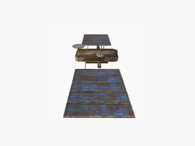 Satellite I11 Destroyed - SciFi Space Design Low-poly 3D model