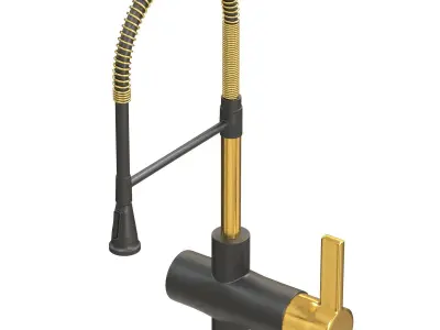 Valves-01 kitchen faucet gold Free 3D model