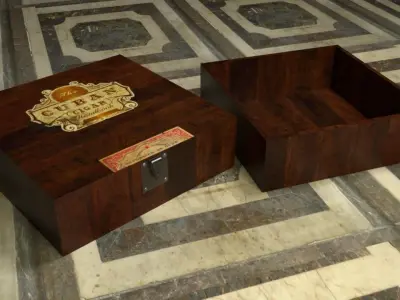 Cuban Cigar Box Low-poly 3D model