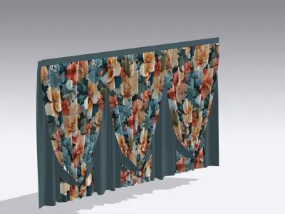 Curtain Low-poly 3D model