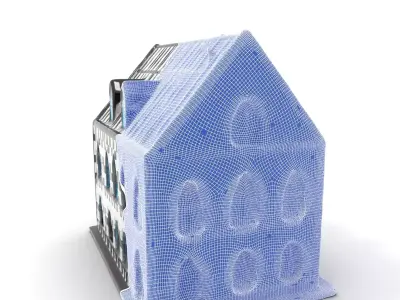 Checkerboard Gothic Building model pack Low-poly 3D model