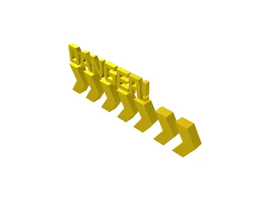 Cyberpunk Future Danger Sign v2 013 Low-poly 3D model