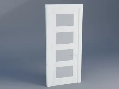 Door Wood Low-poly 3D model 2