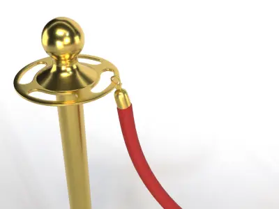 Red Rope Stanchion  3D model