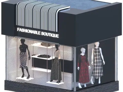 store-04 franklin boutique window display 3D model