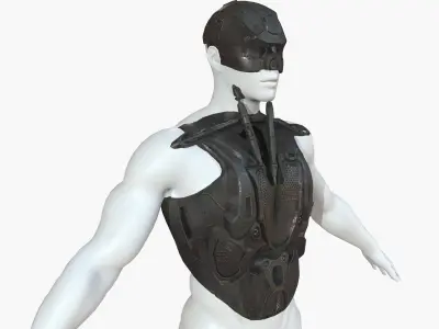 Mecha Cyberpunk Robot Armor Low-poly 3D model