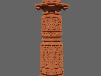 Indian Temple Pillar Free low-poly 3D model