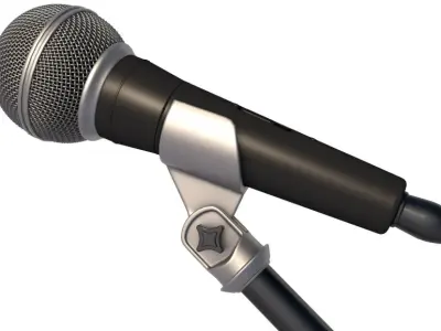 Microphone and Stand 3D model