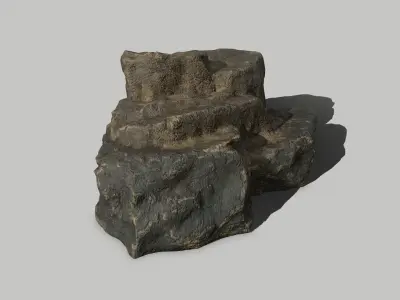 Rock Set Low-poly 3D model 10