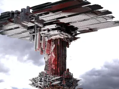 Solar Cyberpunk Ship  3D model