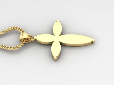 Light Gold 18K Cross Pendant 1CP065 3D print model
