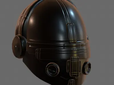 Gas mask helmet 3d model scifi Low-poly  Low-poly 3D model 192