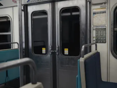 Modular parisian metro interior and exterior 3D model