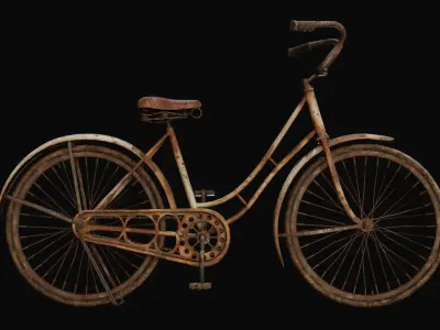 Next generation old bicycles Low-poly 3D model