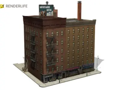 Town buildings 03 3D model