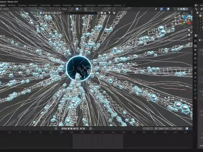 Quantum Energy Ring Sci-Fi Particle Portal 3D model