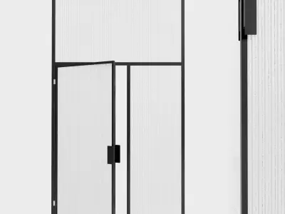 Glass partition door 99 Low-poly 3D model