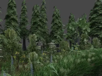 Scene river in forest 3D model