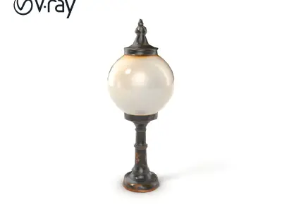 Vintage Street Lamp Globe Short Post model pack Low-poly 3D model