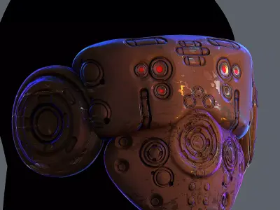 Gas mask helmet 3d model scifi Low-poly Low-poly 3D model Low-poly 3D model 74