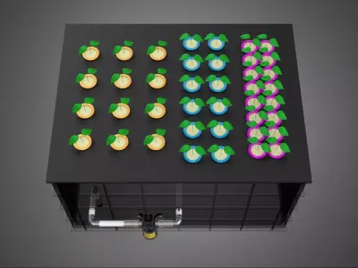 AUTOMATIC AEROPONIC CLONE STATION PLANT SPRAY CLONING CLONER KIT 3D model