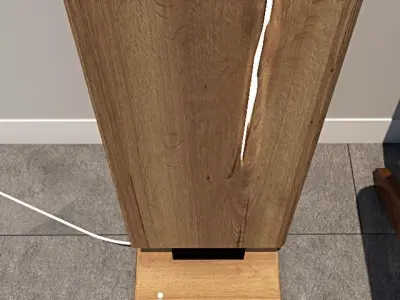 wooden floor lamp 3d model Low-poly 3D model