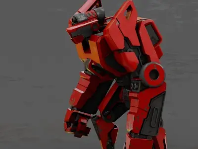 Combat Droid rigged character 3D model purchase
