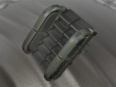 Sci-Fi Stairs - 29 - Green Version Low-poly 3D model