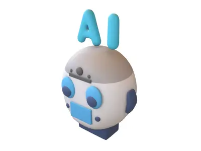 AI Robot Icon v1 001 Low-poly 3D model