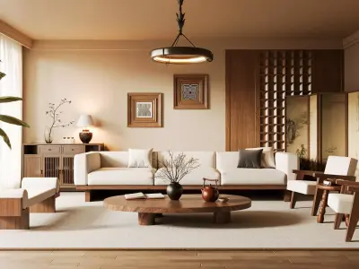 Modern living room 3D model 3D model