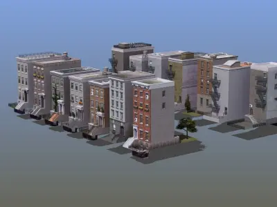 Row Houses Set 3D model