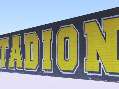 Graffiti brick wall PBR II 3D model