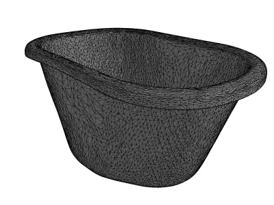 Dirty Industrial Utility Wash Basin Low-poly 3D model