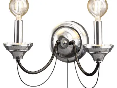 lazzaro two light wall sconce in chrome 3D model