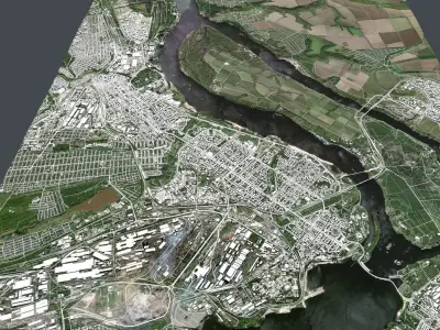 Cityscape Zaporizhia Ukraine 3D model