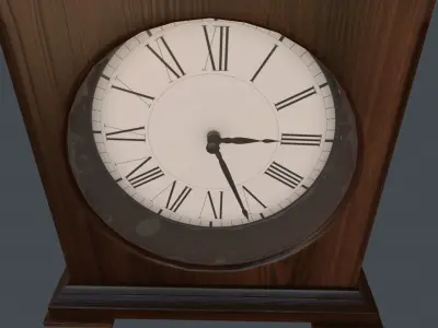 Game Ready Clock mantel Low-poly 3D model