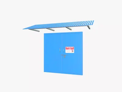 Industrial Door Low-poly 3D model